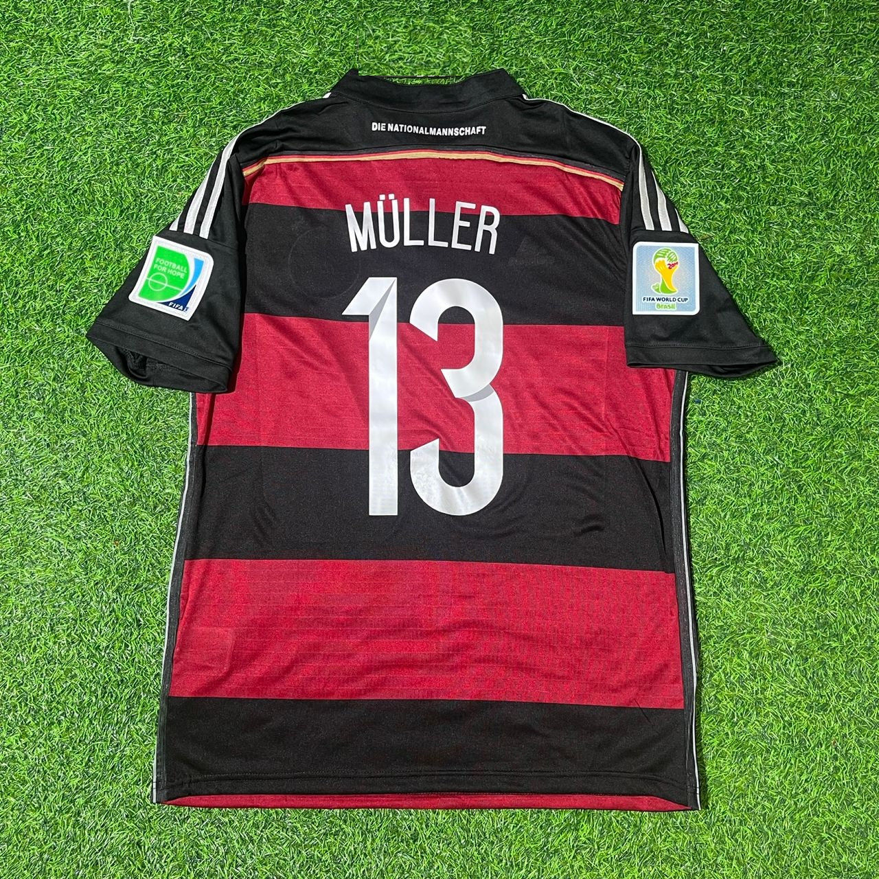 Germany World Cup 2014 Thomas Müller Deutschland Brazil Black Red Retro Football Jersey