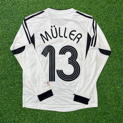 Thomas Müller Germany World Cup Long Sleeve White Retro Football Jersey Kit