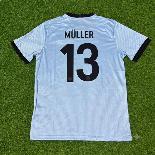 Thomas Müller Germany 125th Year Special Clear Blue Retro Football Jersey Kit