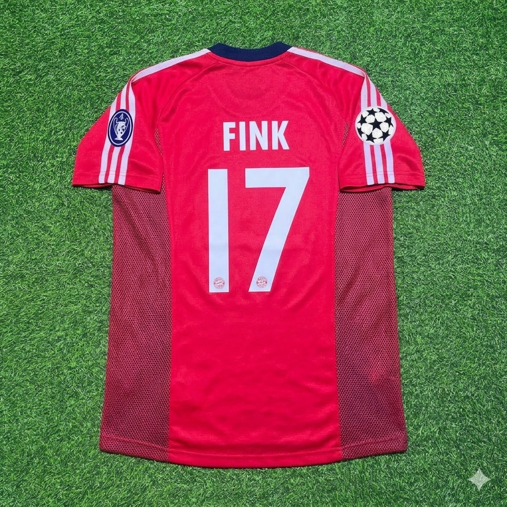 Thorsten Fink Bayern München 2002/2003 Season Home Red Retro Football Jersey