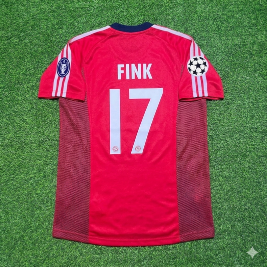 Thorsten Fink Bayern München 2002/2003 Season Home Red Retro Football Jersey