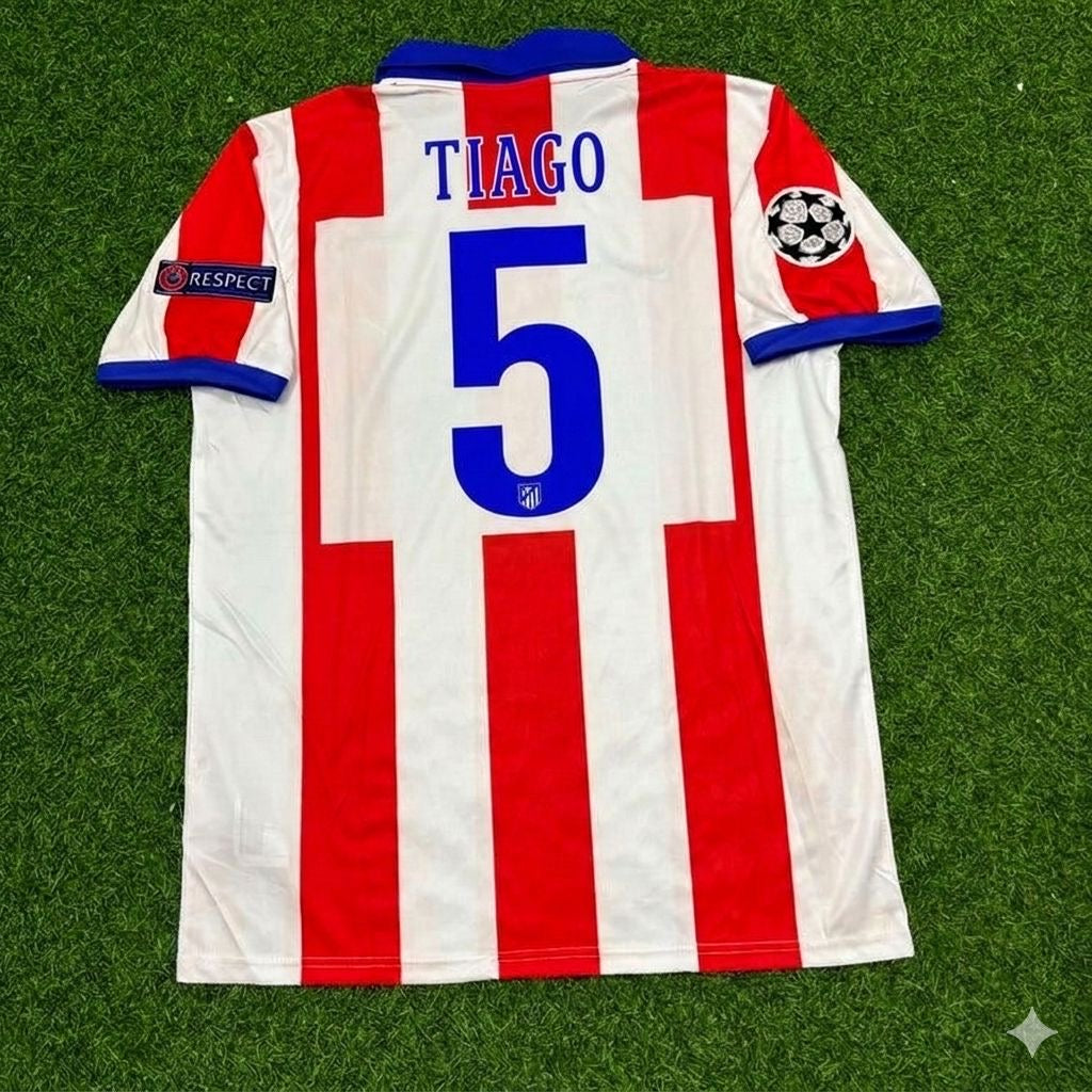Tiago Mendes 5- Atlético Madrid 2014 Champions League Final Retro Football Jersey Kit
