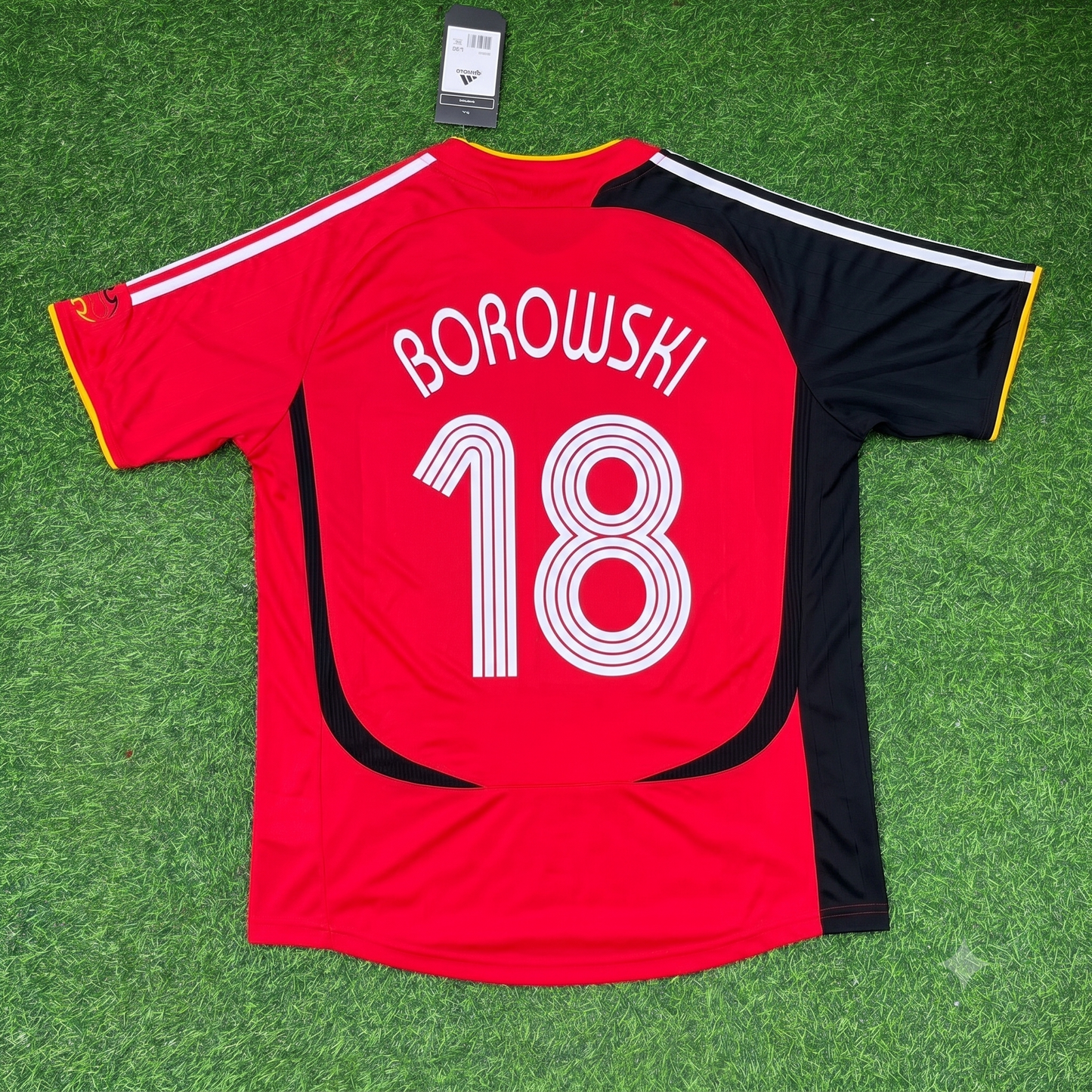 Germany World Cup 2006 Tim Borowski Away Red Black Retro Football Jersey