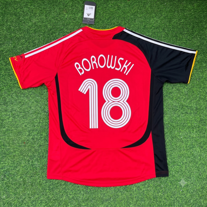 Germany World Cup 2006 Tim Borowski Away Red Black Retro Football Jersey