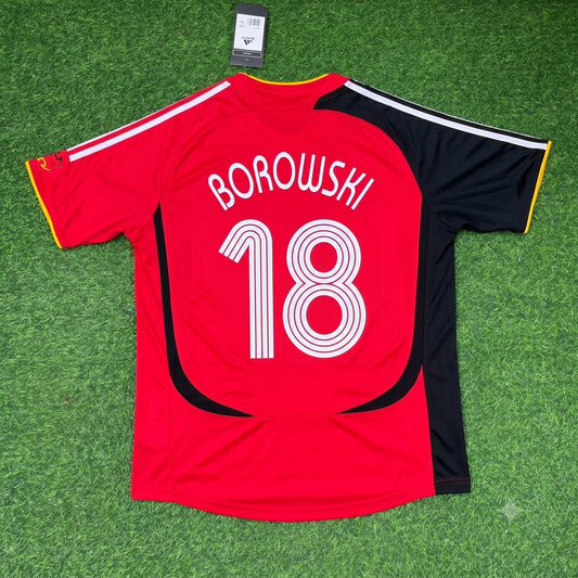 Germany World Cup 2006 Tim Borowski Away Red Black Retro Football Jersey