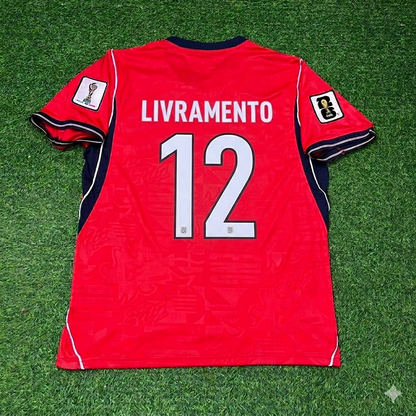Tino Livramento #12 England 2026 World Cup Away Red Football Jersey