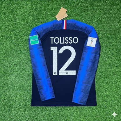 France World Cup 2018 Corentin Tolisso Final Long Sleeve Retro Football Jersey Kit