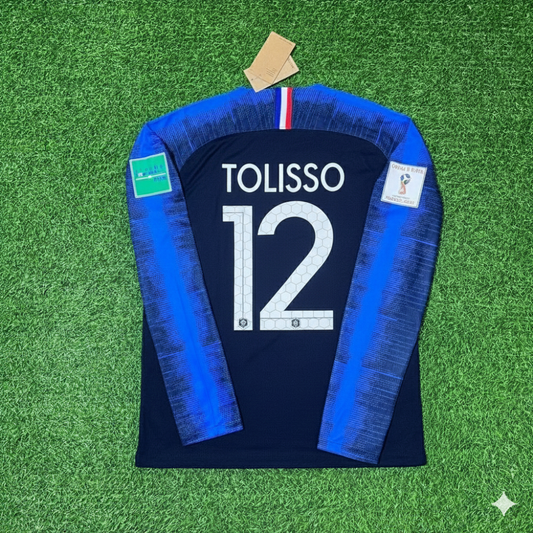France World Cup 2018 Corentin Tolisso Final Long Sleeve Retro Football Jersey Kit