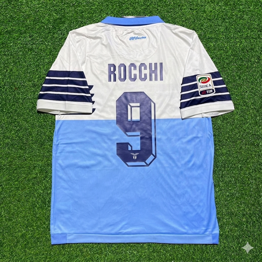 Tommaso Rocchi #9 Lazio White Blue Retro Home Football Jersey Kit