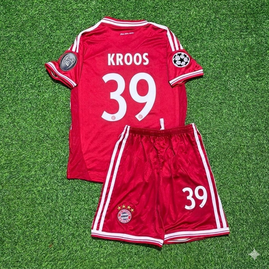 Toni Kroos #39 Bayern Munich 2013 Champions League Final Kids Retro Kit Jersey