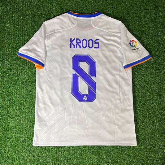 Real Toni Kroos Madrid 2021-2022 Home Short Sleeve Jersey Soccer Kit