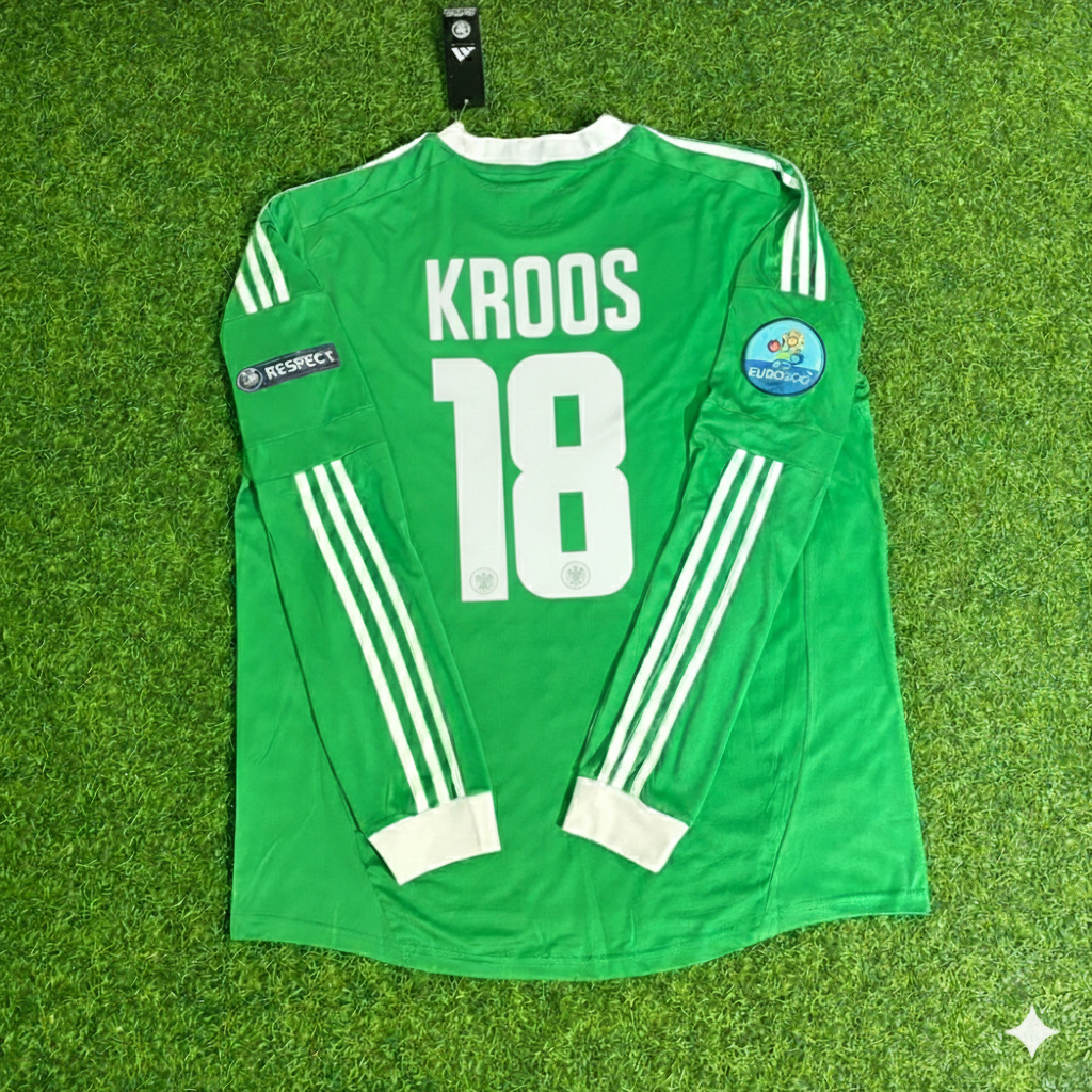 Germany EURO 2012 Toni Kroos Long Sleeve Green Retro Football Jersey
