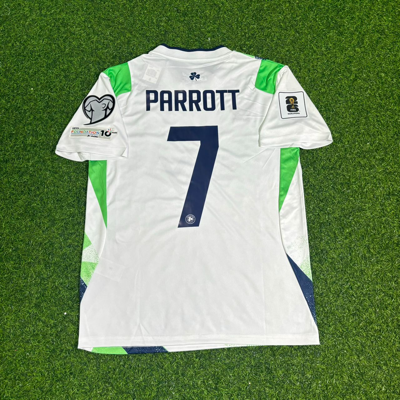 Troy Parrott #7 Ireland Kids 2026 Home Green White Football Jersey Kit