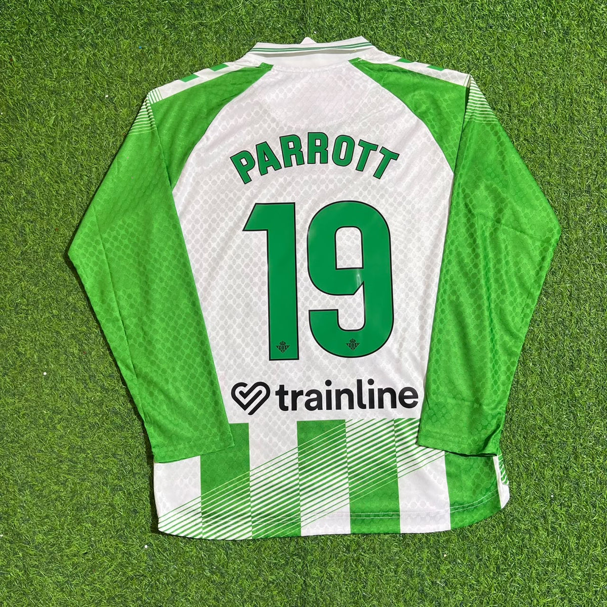 Troy Parrott Real Betis 2027 Home Green White Long Sleeve Football Jersey