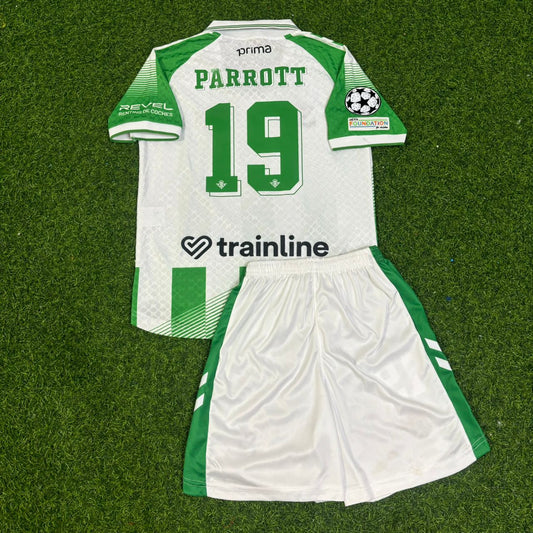 Troy Parrott Real Betis 2027 Home Green White Kids Football Jersey