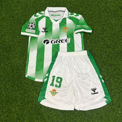 Troy Parrott Real Betis 2027 Home Green White Kids Football Jersey