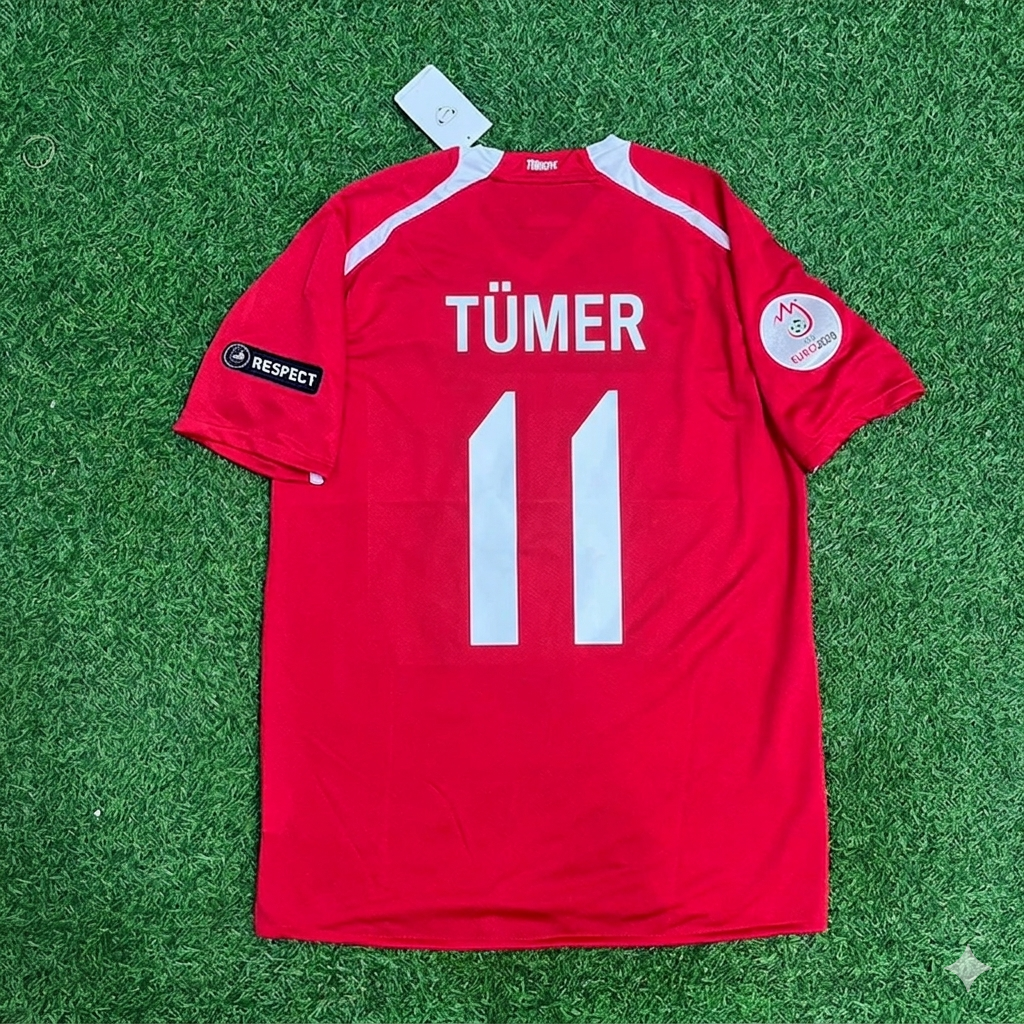 Turkey Türkiye EURO 2008 Tümer Metin #11 Turkey Retro Football Jersey