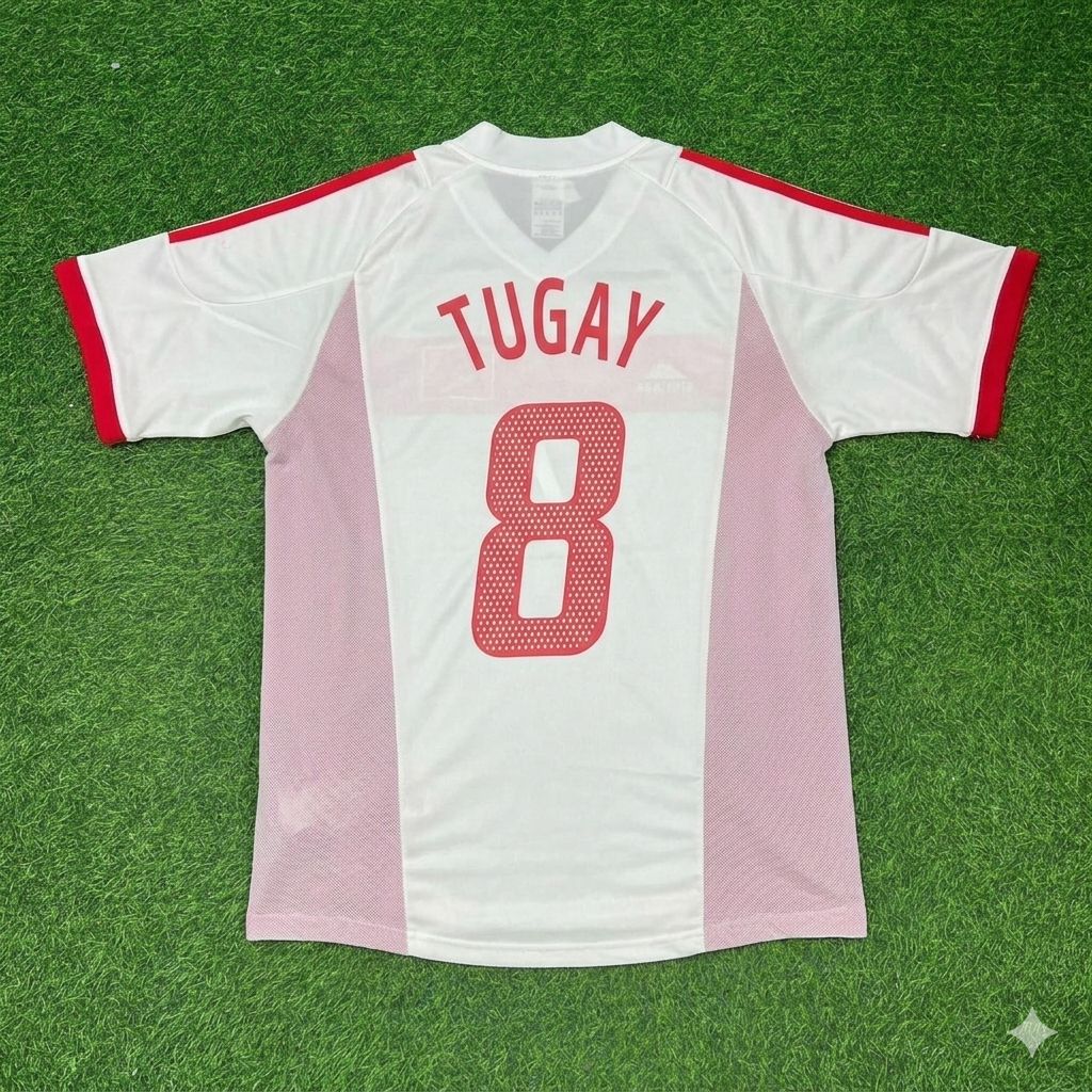 Turkey Türkiye World Cup 2002 Tugay Kerimoglu White Retro Football Jersey