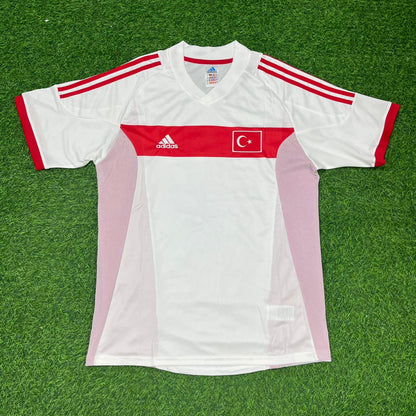 Turkey Türkiye World Cup 2002 White Retro Football Jersey
