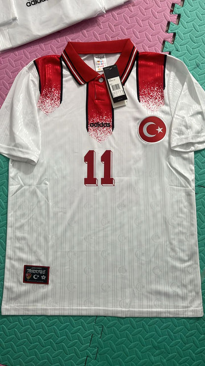 Türkiye Turkey Retro Beyaz Özel Forma Football Jersey Kit
