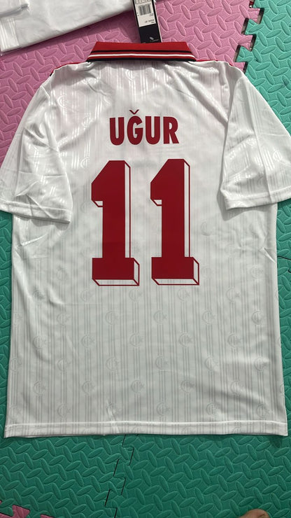 Türkiye Turkey Retro Beyaz Özel Forma Football Jersey Kit