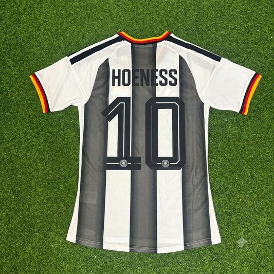 Uli Hoeness Germany Stripe Special Edition Black White Football Jersey