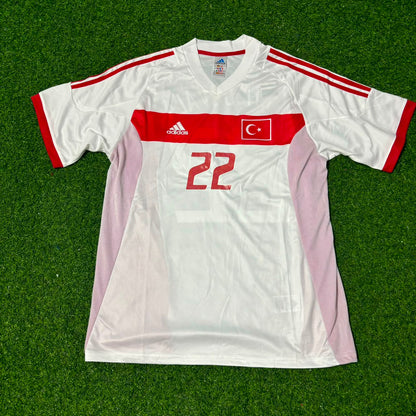 Ümit Davala Turkey Türkiye 2002 Dünya Kupası Beyaz Retro Futbol Forması Jersey