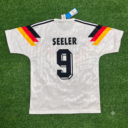 Germany World Cup 1990 Uwe Seeler Deutschland Retro Football Jersey - Deutschland Retro- WM 1990