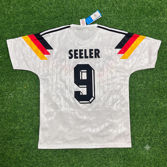 Germany World Cup 1990 Uwe Seeler Deutschland Retro Football Jersey - Deutschland Retro- WM 1990