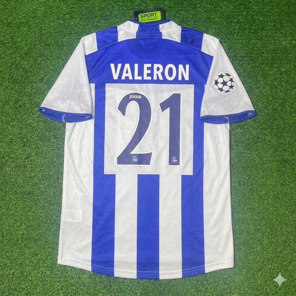Juan Carlos Valeron Deportivo La Coruna 2003 2004 Retro Football Jersey