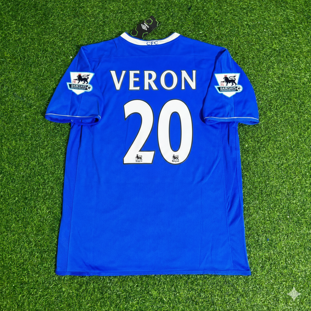 Juan Sebastian Veron Chelsea 2003 2005 Season Home Navy Blue Retro Football Jersey