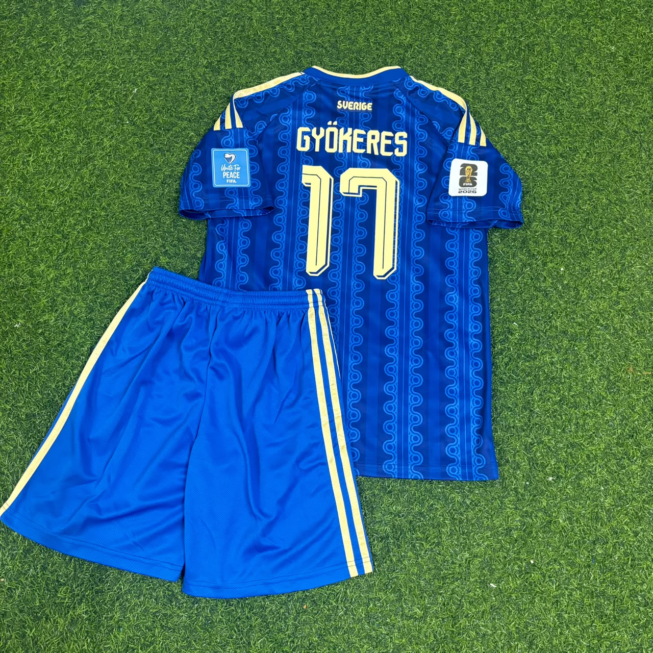 Sweden World Cup 2026 Viktor Gyökeres Away Kids Blue Football Jersey