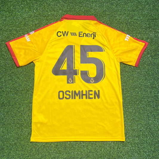 Victor Osimhen Galatasaray Vintage Yellow Alternative Football Jersey Kit