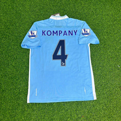 Vincent Kompany 4 Manchester City 2011/12 Home Blue Retro Football Jersey Kit
