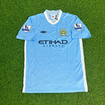 Vincent Kompany 4 Manchester City 2011/12 Home Blue Retro Football Jersey Kit