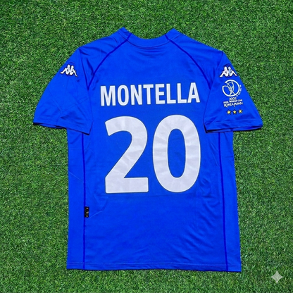 Italy World Cup 2002 Vincenzo Montella #20 Home Retro Football Jersey
