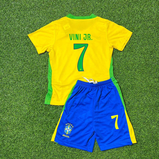 Brazil World Cup 2026 Vinícius Júnior 7 Kids Football Jersey