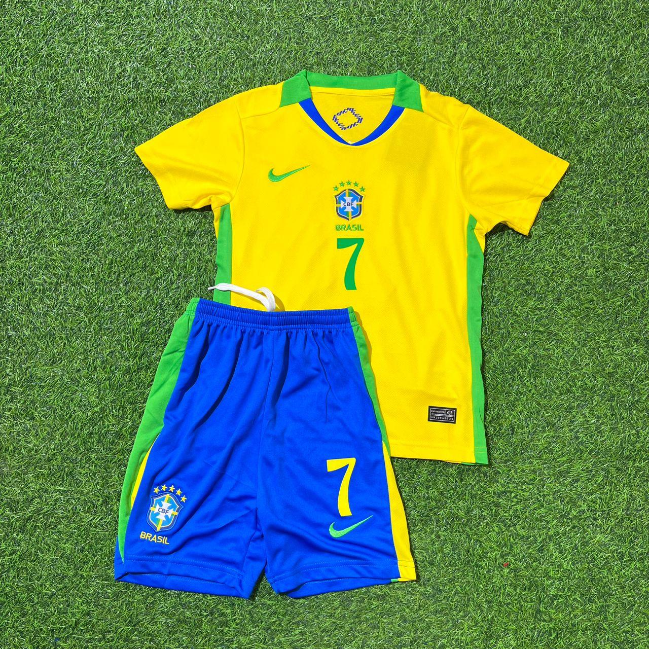Brazil World Cup 2026 Vinícius Júnior 7 Kids Football Jersey