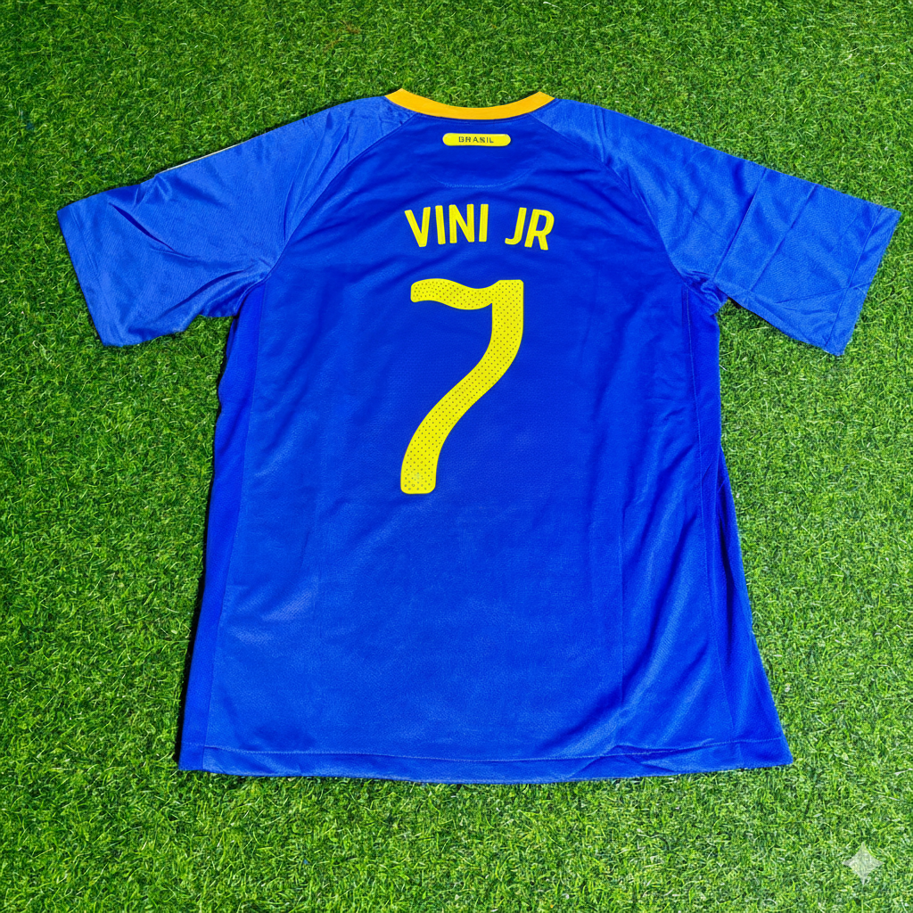 Vinicius Junior Brazil Retro Blue Football Jersey
