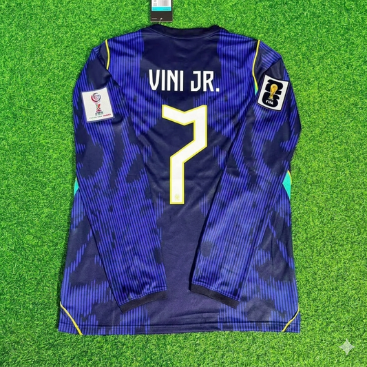 Brazil World Cup 2026 Vinicius Júnior 7# Sleeve Blue Away Football Jersey