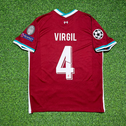 Virgil van Dijk #4 Liverpool 2020/21 Home Retro Football Jersey