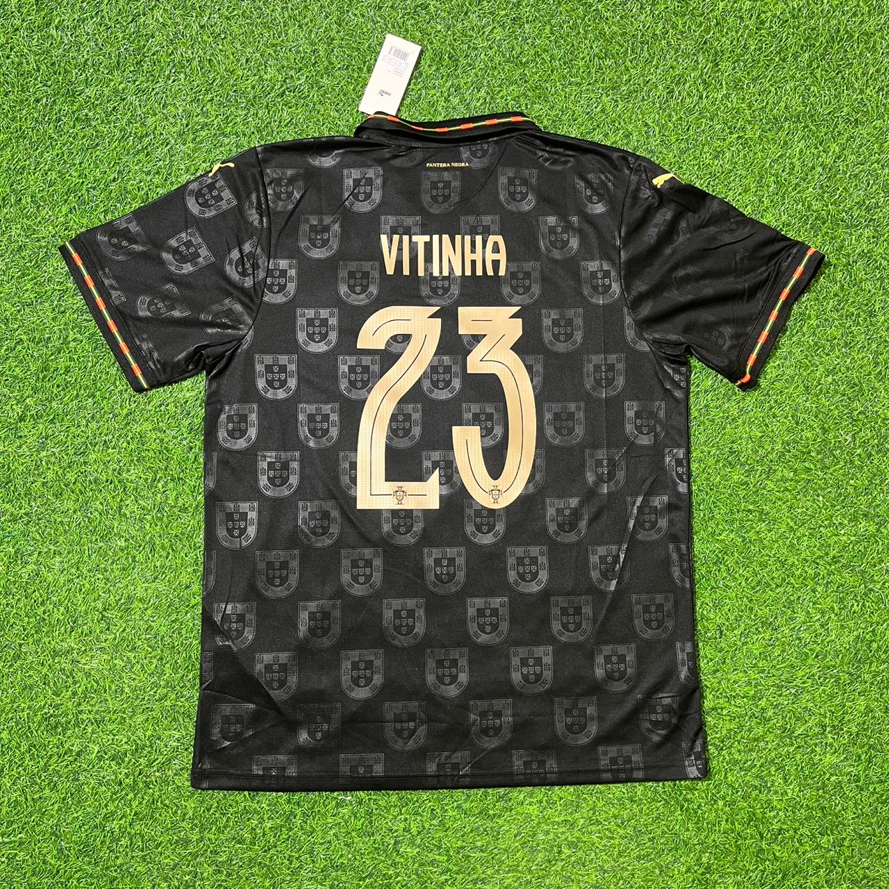 Vitinha Portugal 2025/26 Black Football Jersey Kit
