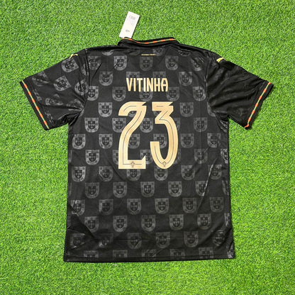 Vitinha Portugal 2025/26 Black Football Jersey Kit
