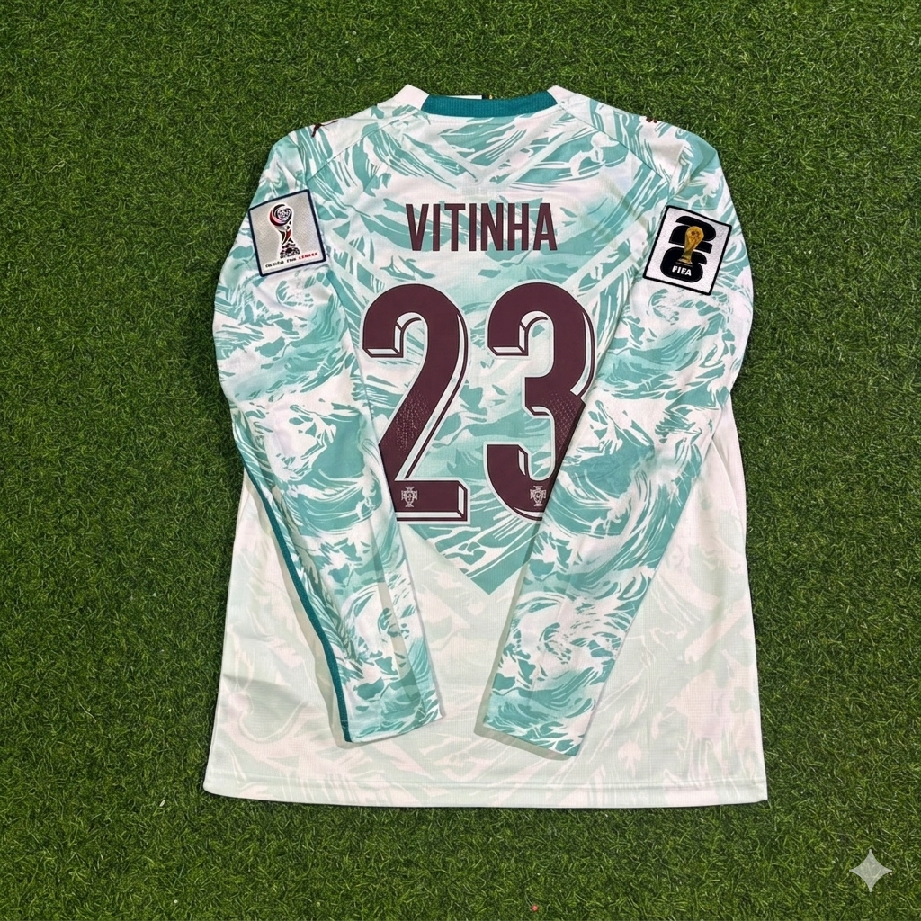Nuno Mendes #23 Portugal 2026 World Cup Away Long Sleeve Football Jersey