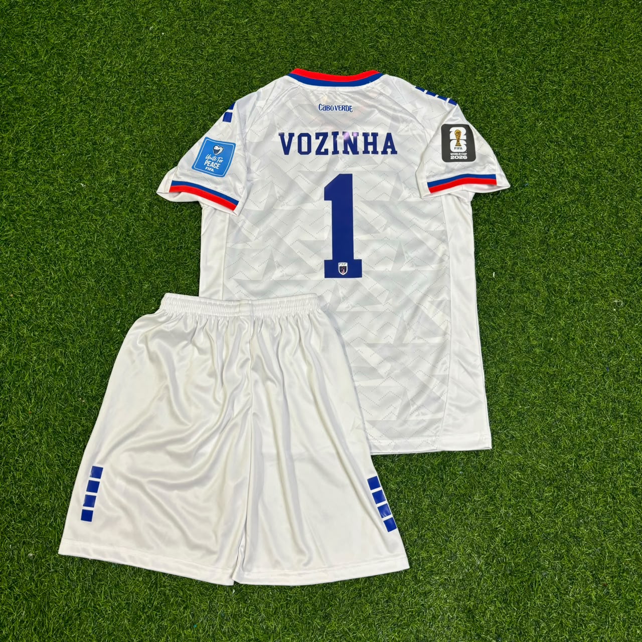 Cape Verde World Cup 2026 Vozinha #1 Goalkeeper Children White Football Jersey