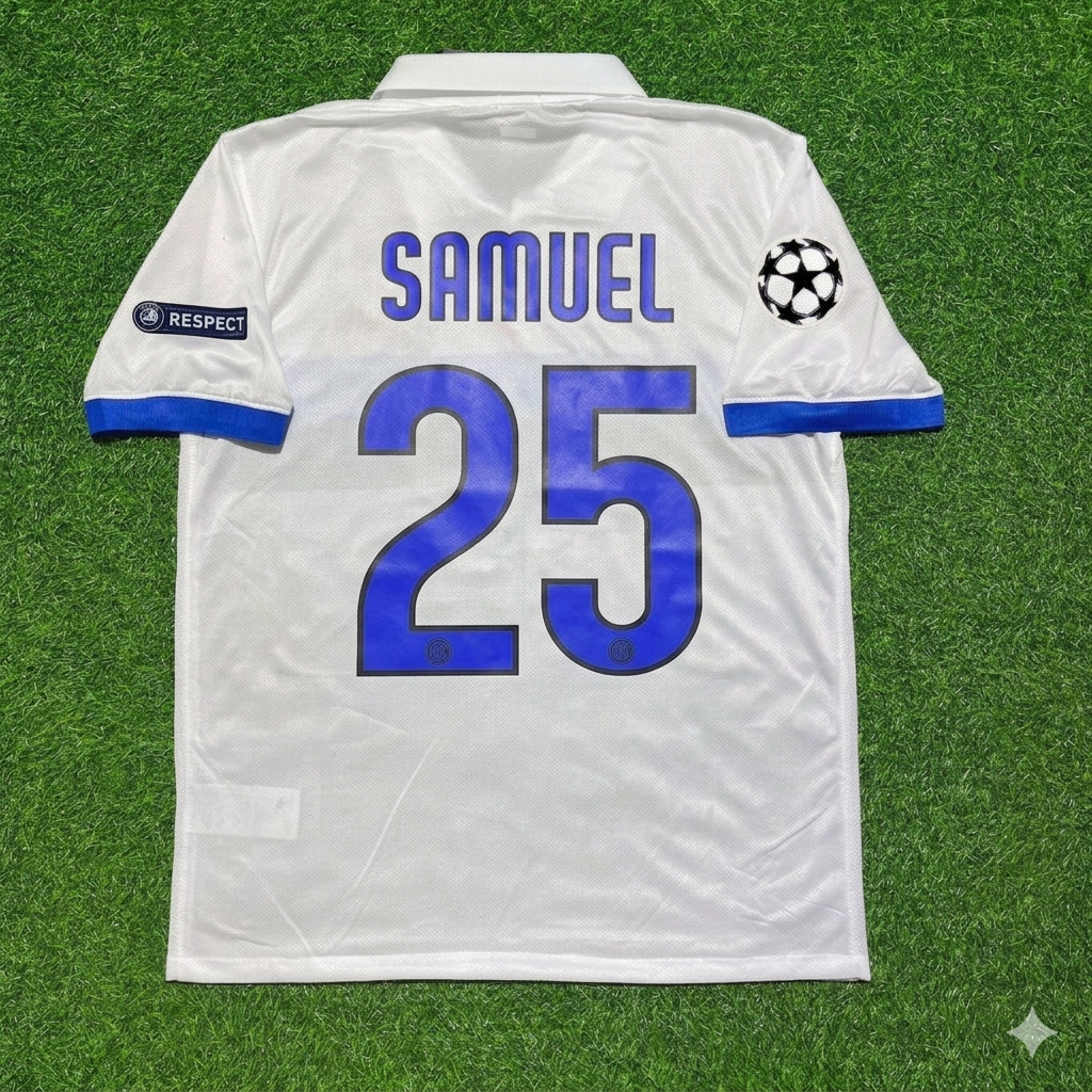 Walter Samuel Inter 2009/2010 White Retro Football Jersey Kit