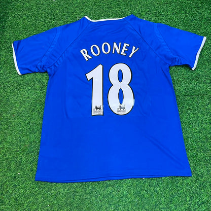 Wayne Rooney #18 Everton Fc Blue Retro Football Jersey Kit