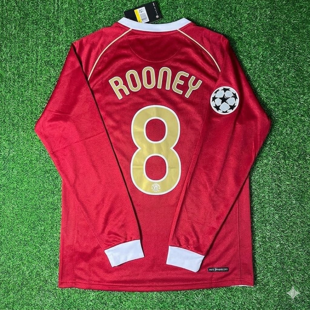 Wayne Rooney #8 Manchester United 2006 2007 Red Golden Football Jersey