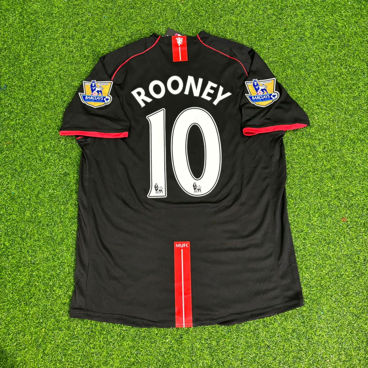 Wayne Rooney Manchester United 2007/2008 Black EPL Patch Retro Football Jersey Collection