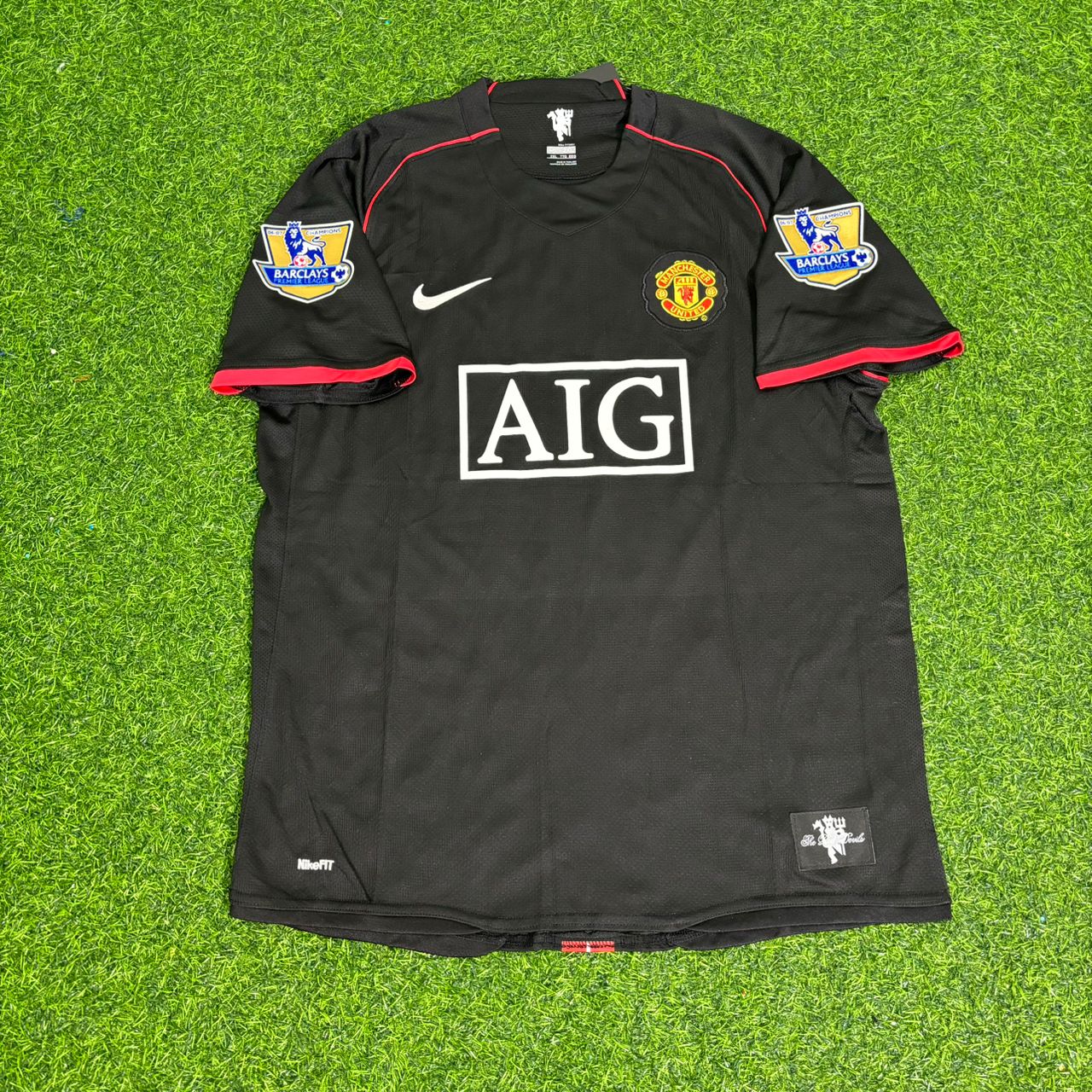 Wayne Rooney Manchester United 2007/2008 Black EPL Patch Retro Football Jersey Collection